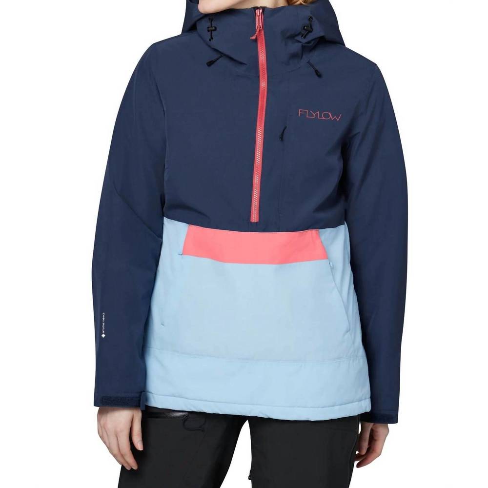 NEW FLYLOW GEAR sarah anorak jacket in night/alpine/chili